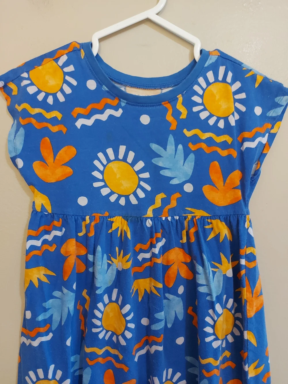 Old Navy Blue Sun & Floral Print Cotton Sun Dress – Size 5T EUC - Picture 4 of 16